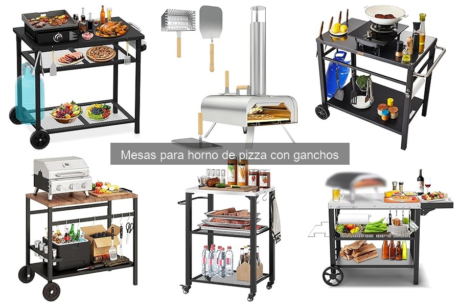 Accesorios para mesas de horno de pizza con ganchos