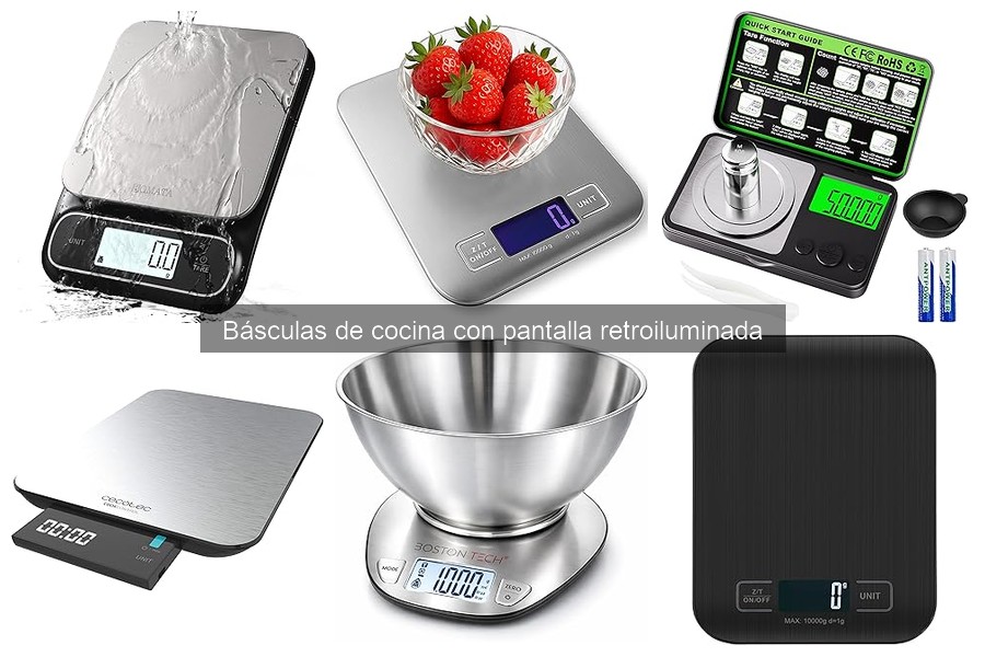 Características clave de una báscula de cocina retroiluminada