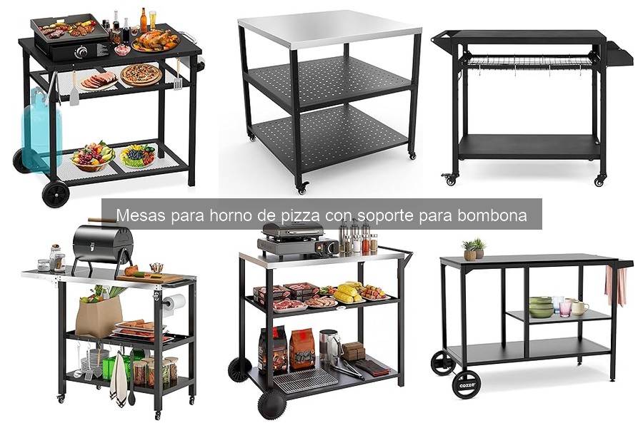 Cómo usar una mesa para horno de pizza con soporte para bombona