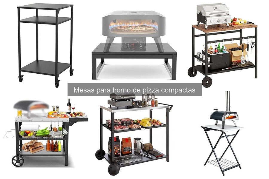 Instalación sencilla de mesas para horno de pizza compactas