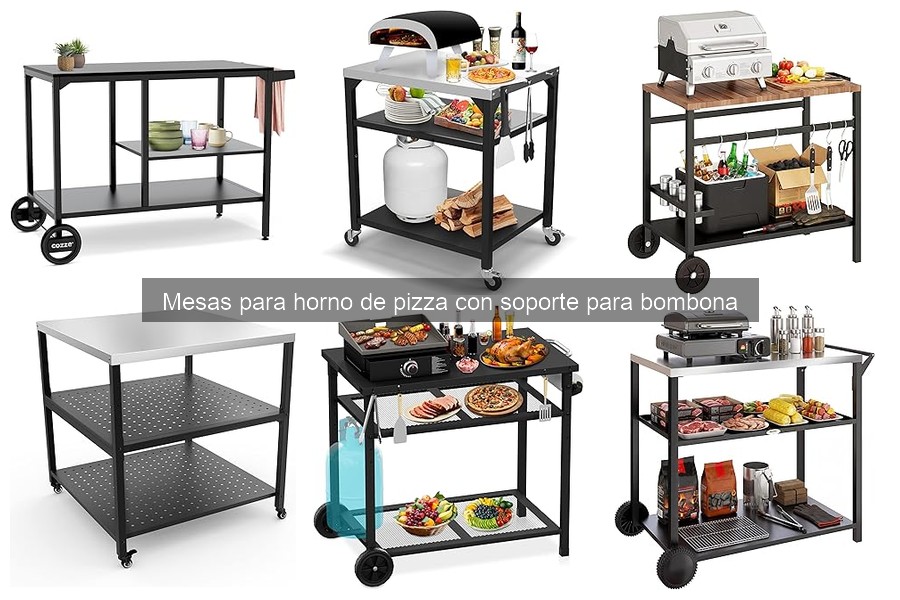 Mejores mesas para horno de pizza con soporte para bombona