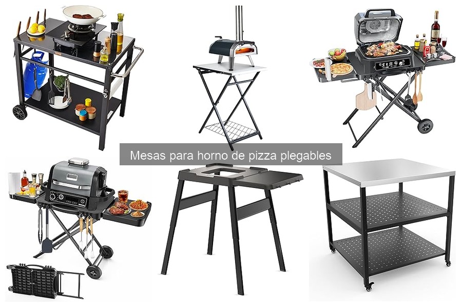 Mejores mesas plegables para horno de pizza en cocinas pequeñas