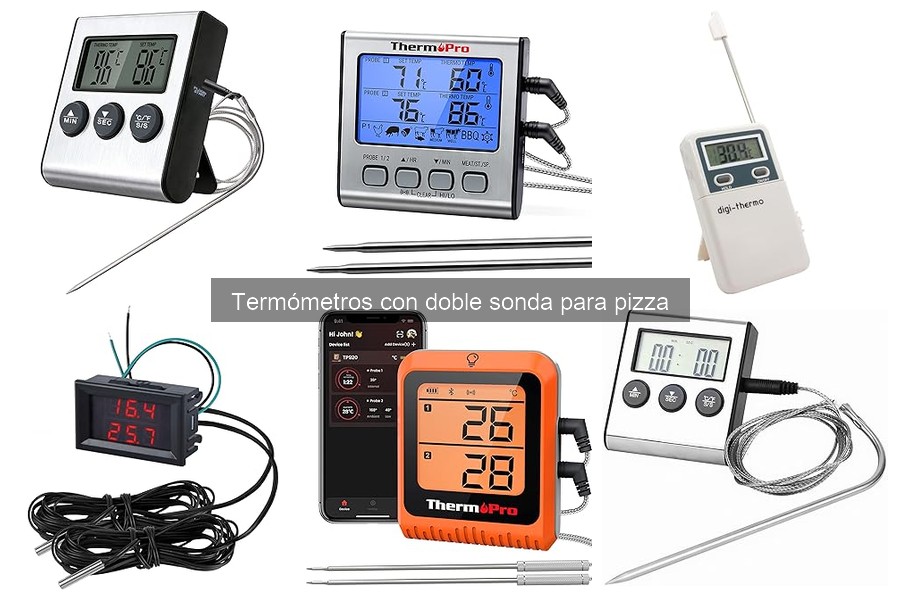 ¿Qué es un termómetro de doble sonda para pizza?