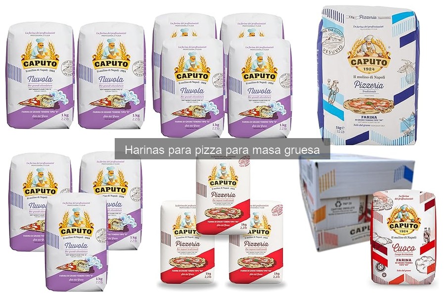 Recetas de masa gruesa de pizza con diferentes harinas