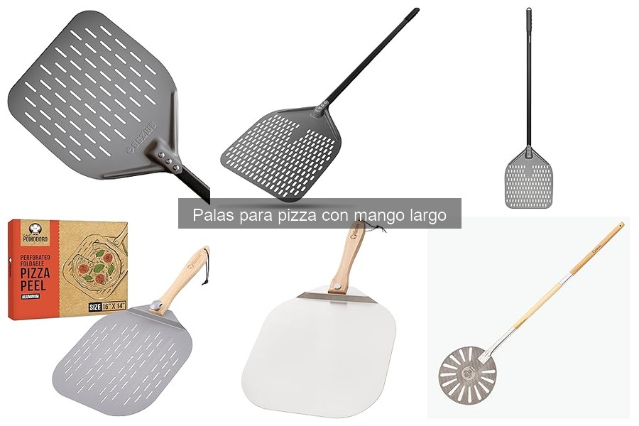 Tipos de palas para pizza con mango largo y diferencias